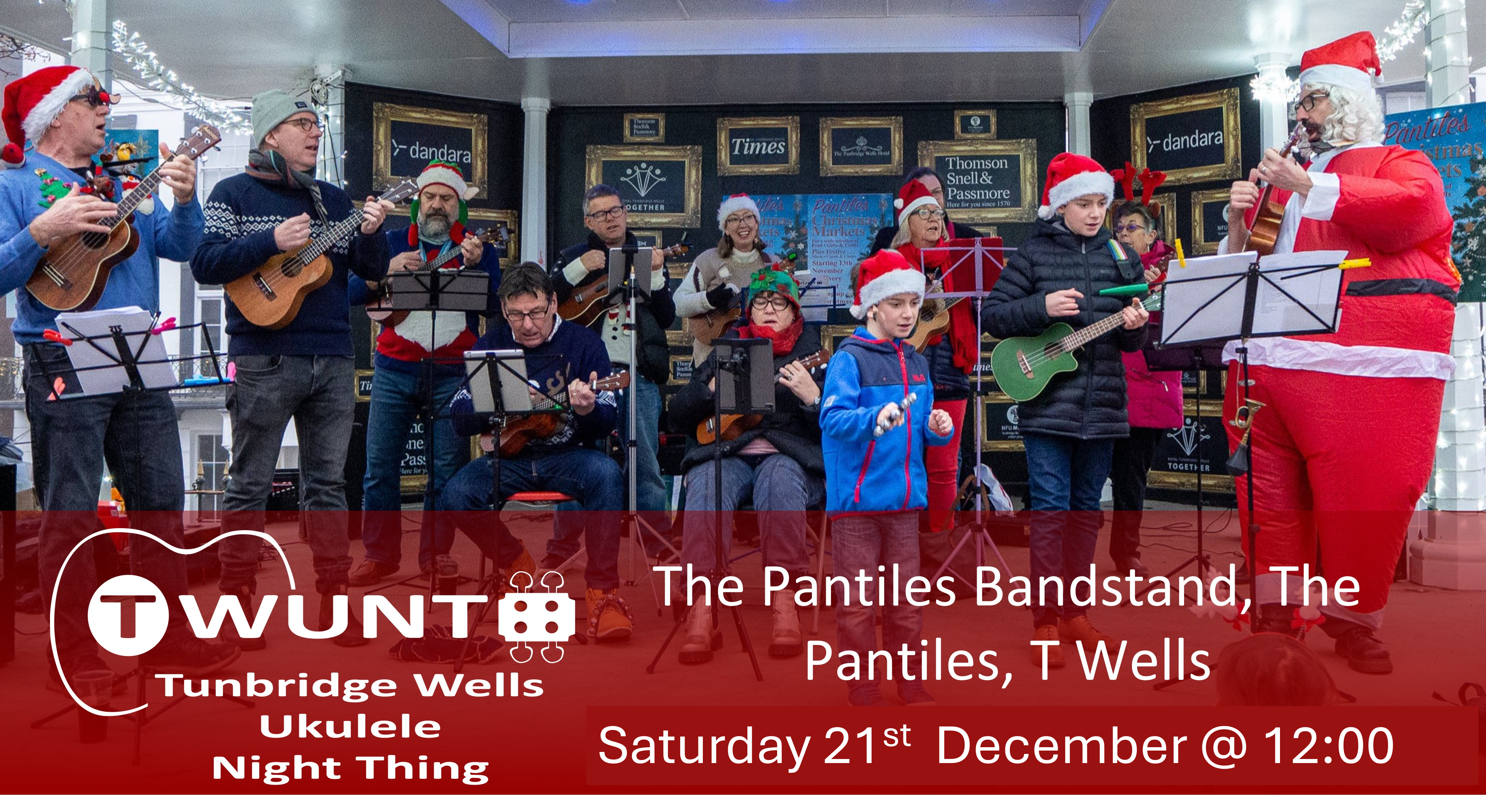 Christmas TWUNTing on the Pantiles Bandstand 12pm Saturday 21st December